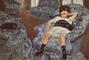 Mary Cassatt Ligttle Girl in a Blue Armchari oil on canvas